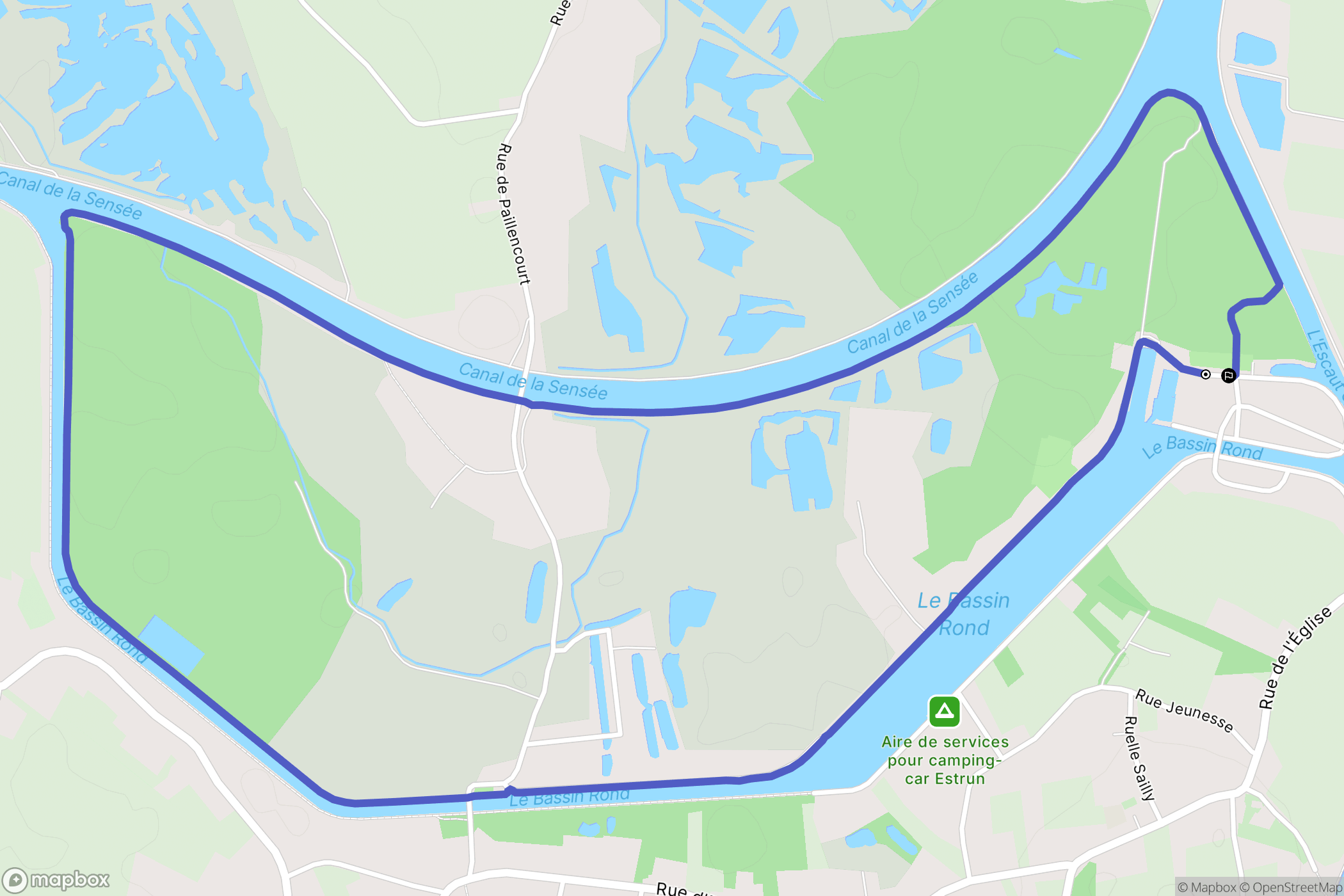 Bouchain : carte du parcours de randonnée - France