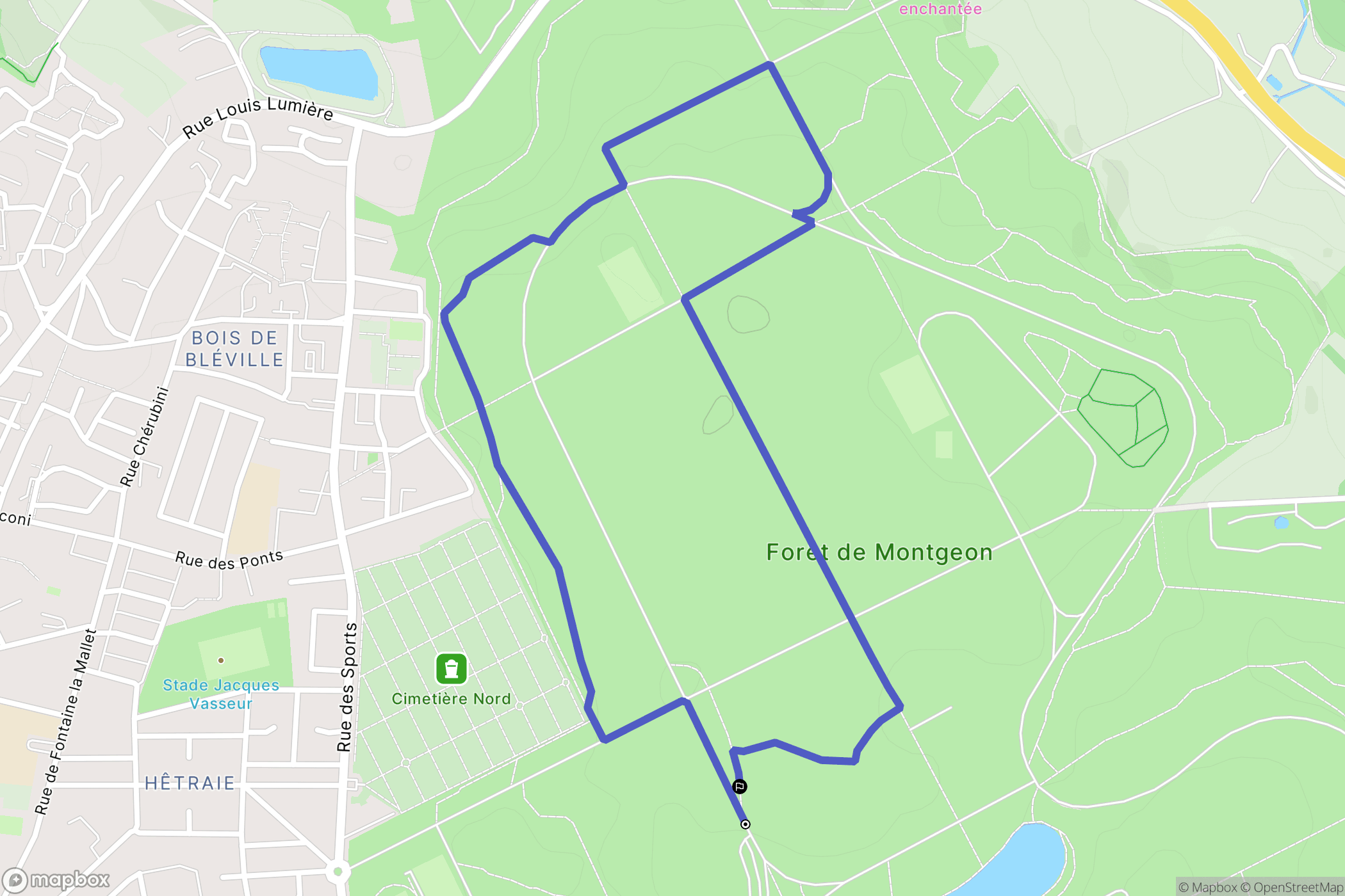 Le Havre : carte du parcours de randonnée - France