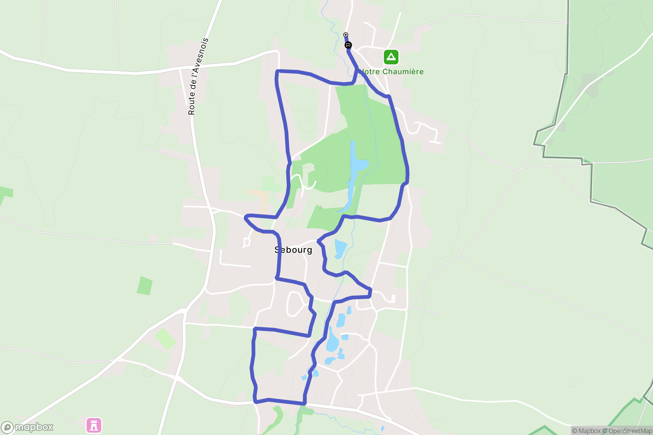 Sebourg : carte du parcours de randonnée - France