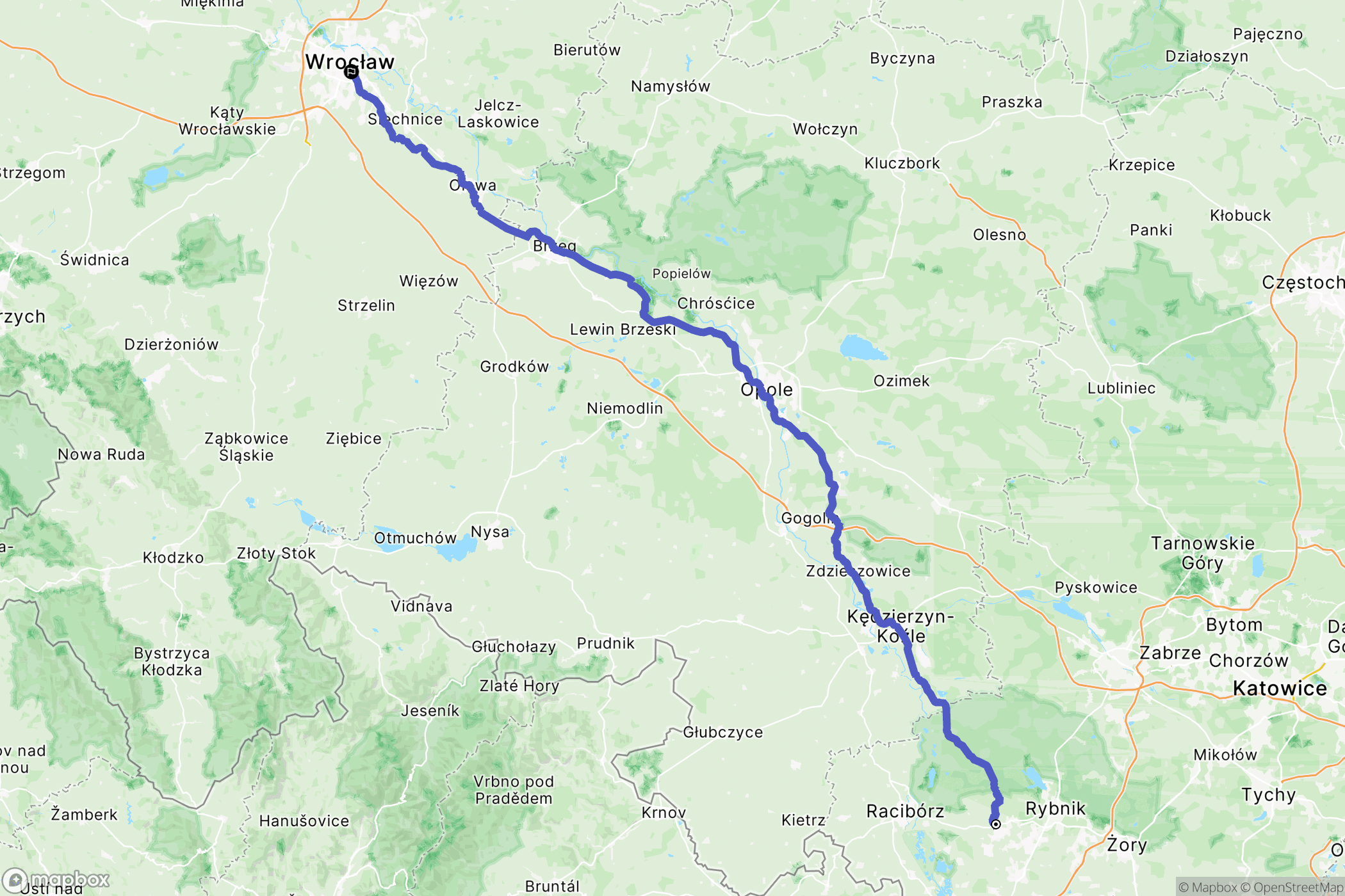 Rydułtowy: mapa trasy - Poland