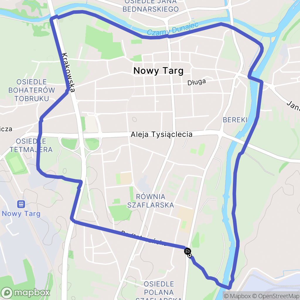 Nowy Targ: mapa trasy - Poland