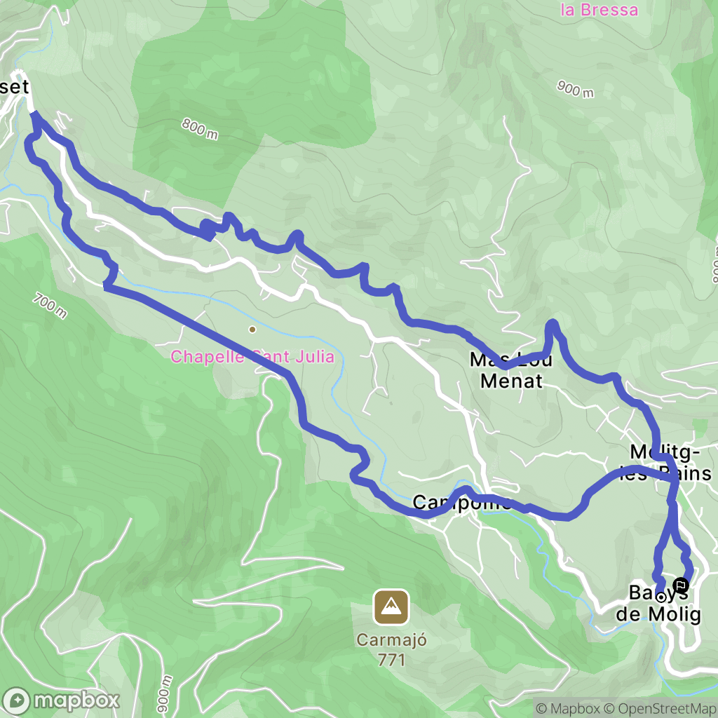 Molitg-les-Bains : carte du parcours de randonnée - France