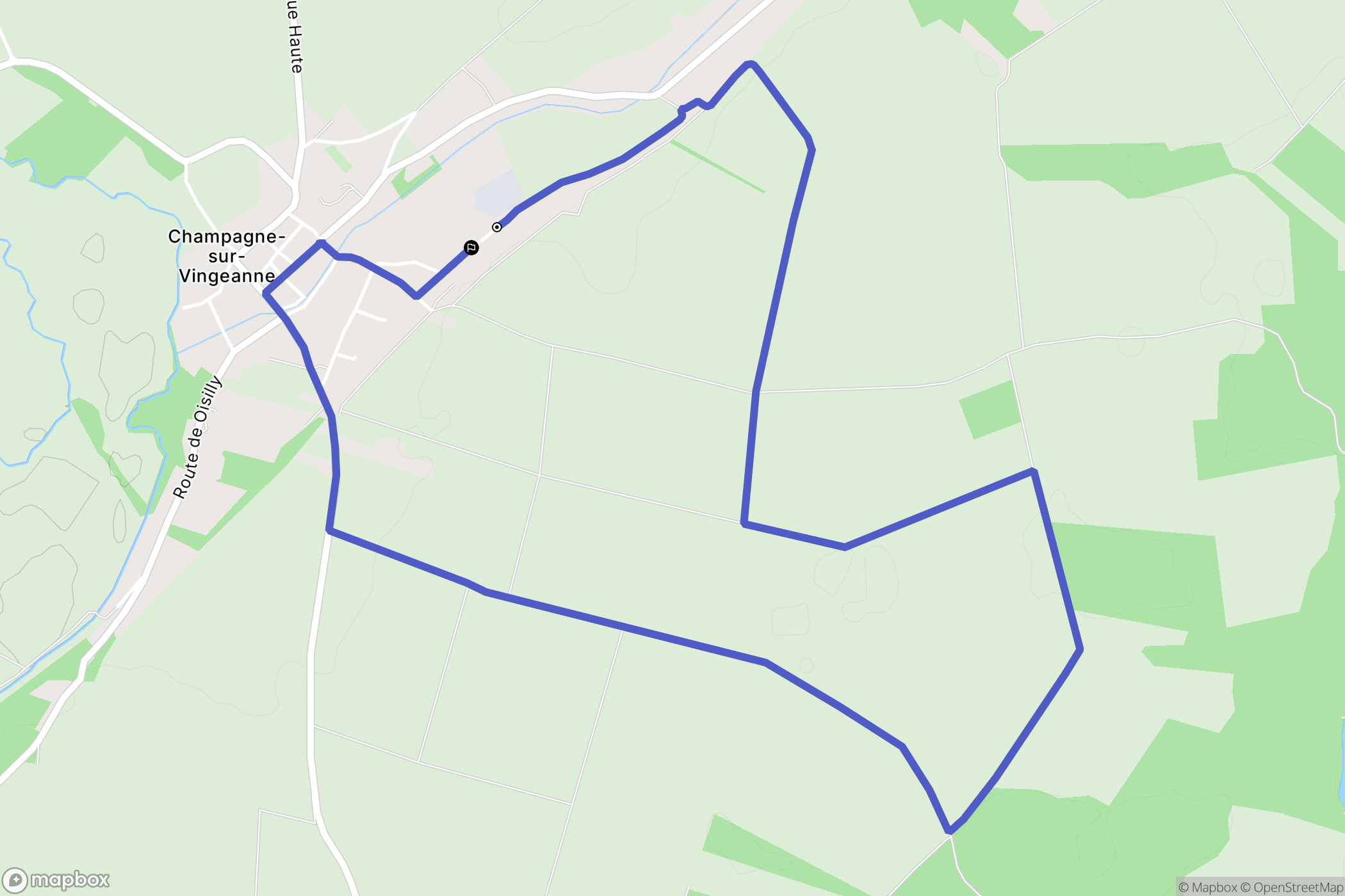 Champagne-sur-Vingeanne : carte du parcours de randonnée - France