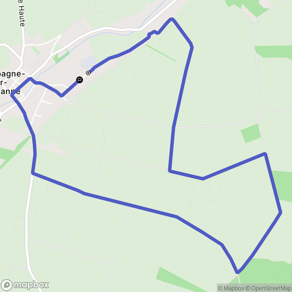 Champagne-sur-Vingeanne : carte du parcours de randonnée - France