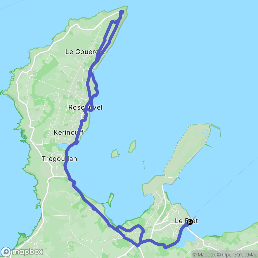 Crozon : carte du parcours de randonnée - France