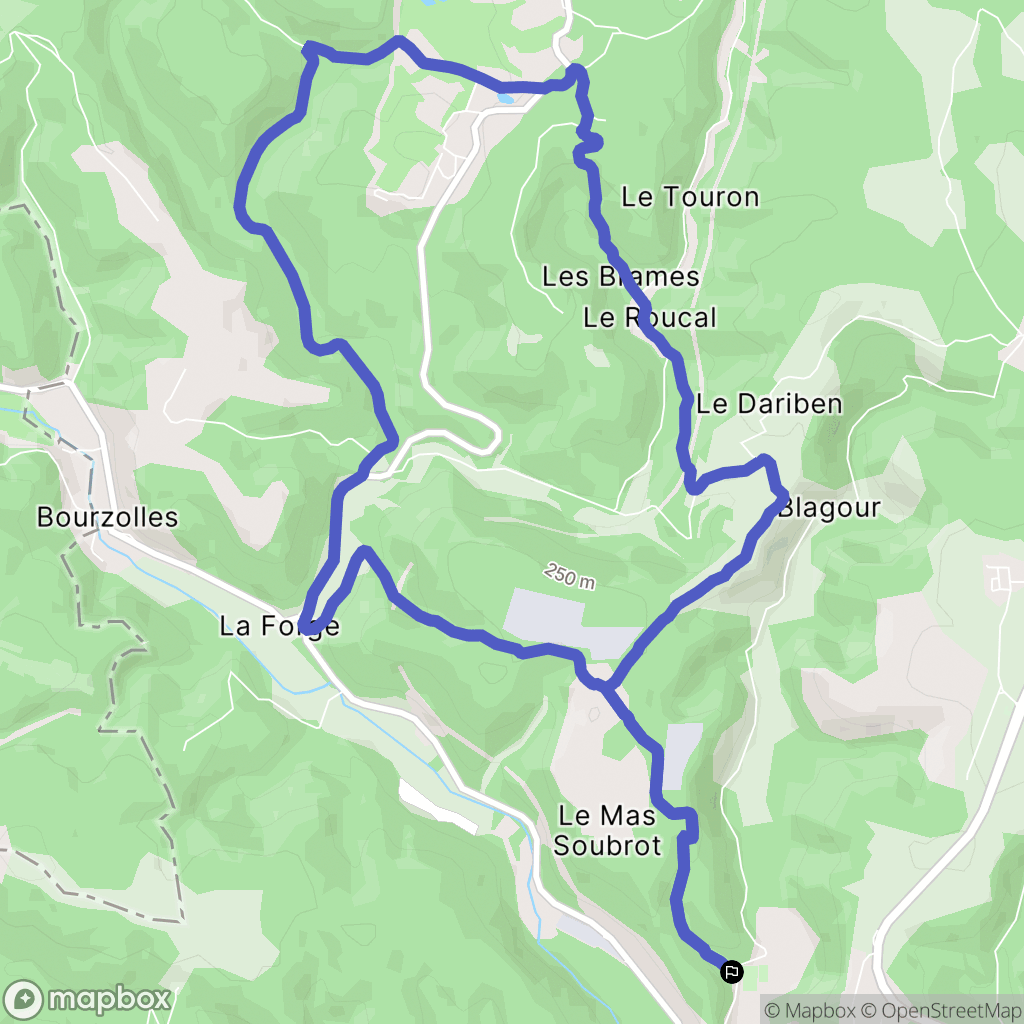 Lachapelle-Auzac : carte du parcours de randonnée - France