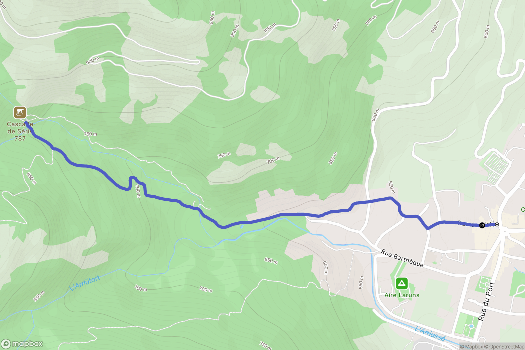 Laruns : carte du parcours de randonnée - France