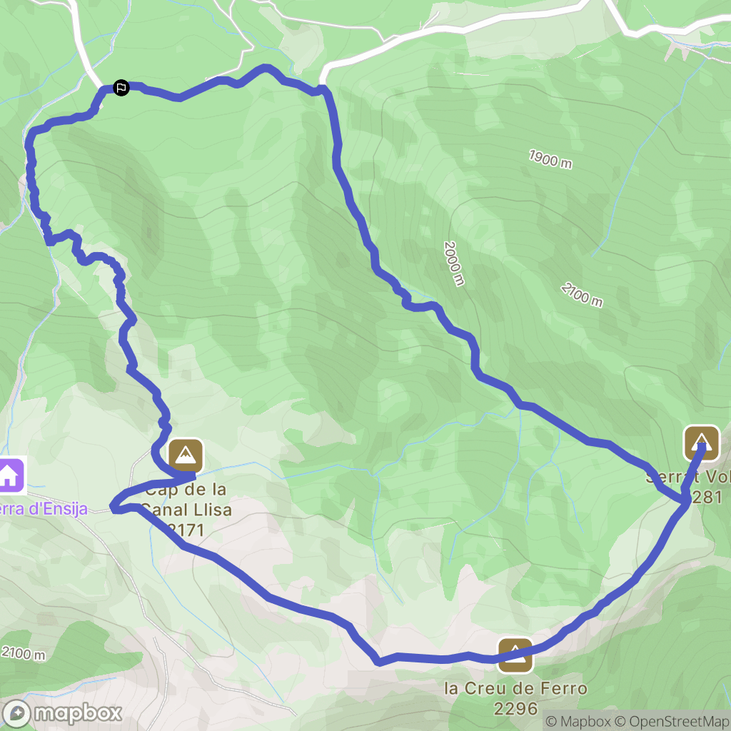 Saldes : carte du parcours de randonnée - Spain