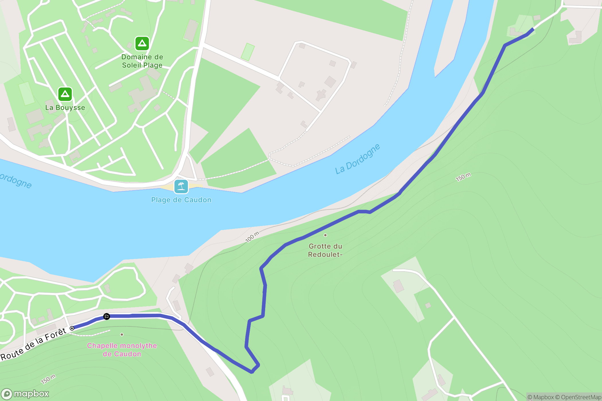Domme : carte du parcours de randonnée - France