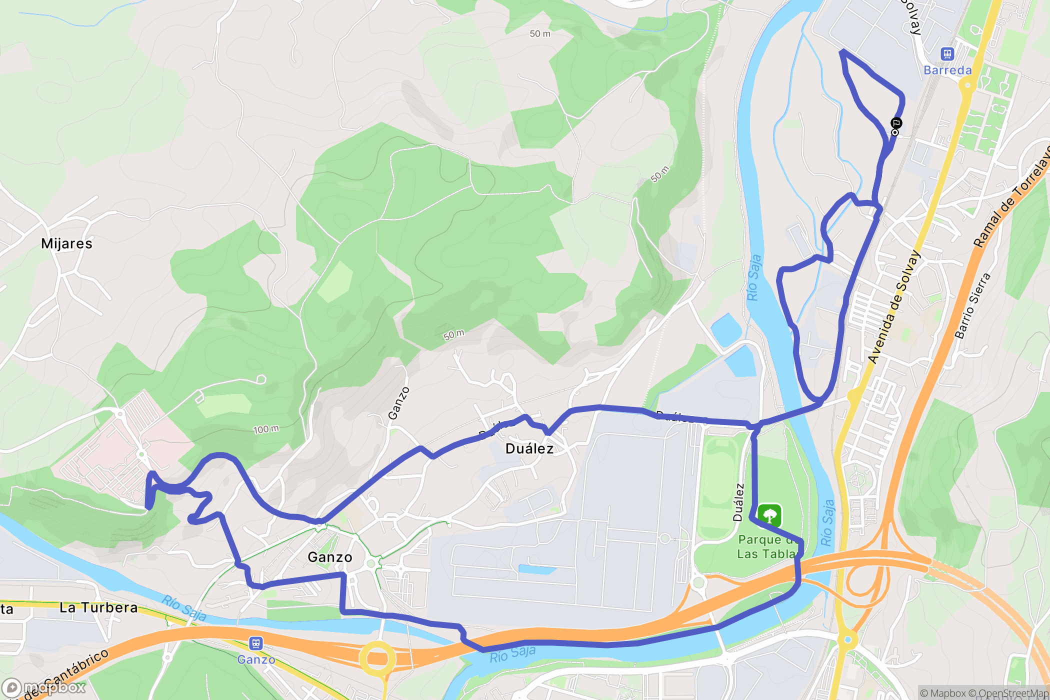 Torrelavega : carte du parcours de randonnée - Spain