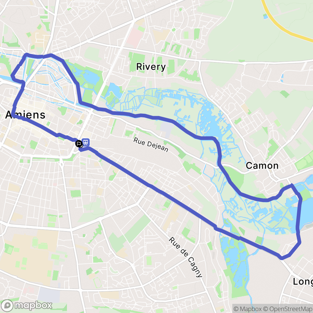 Amiens : carte du parcours de randonnée - France