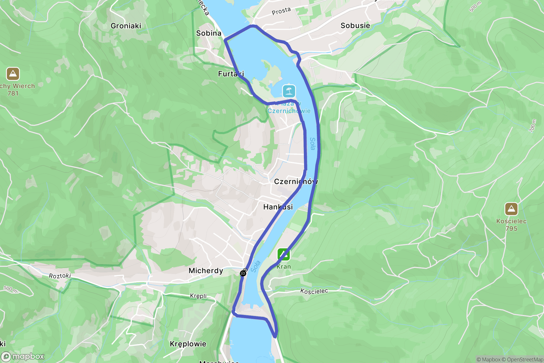 Czernichów: mapa trasy - Poland