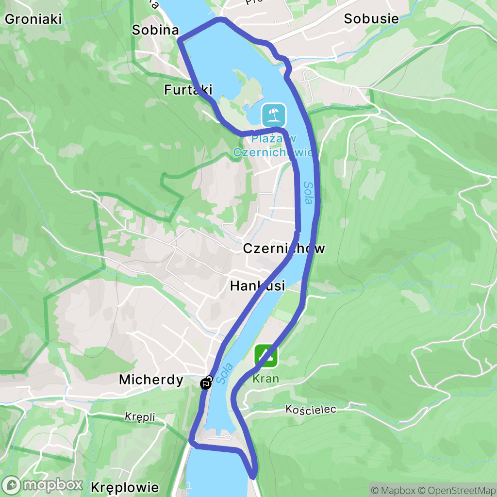 Czernichów: mapa trasy - Poland