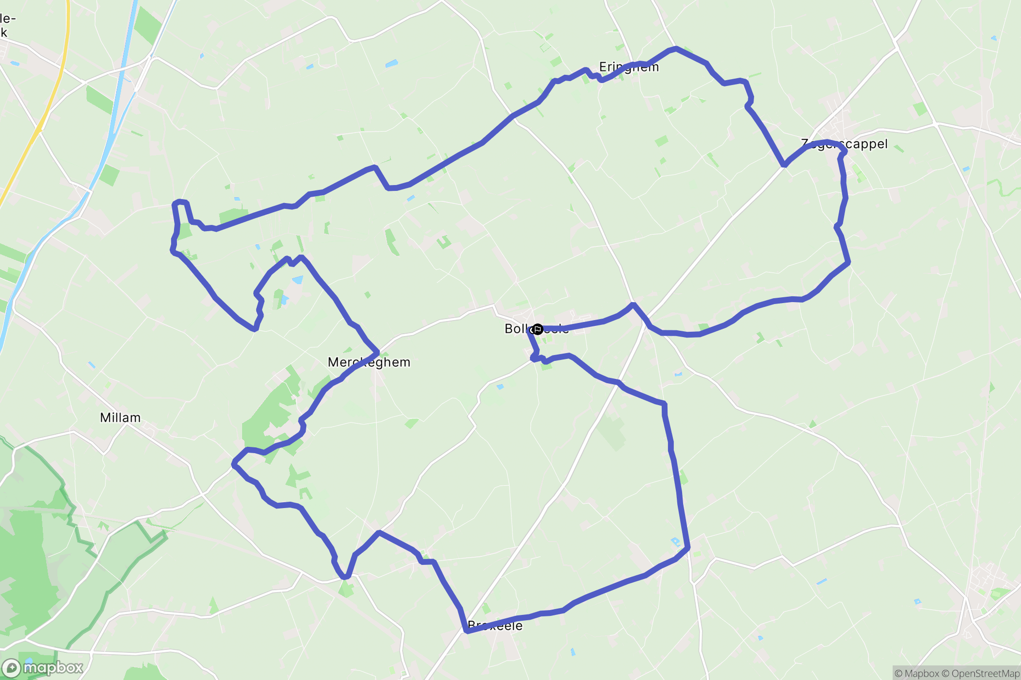 Bollezeele : carte du parcours de randonnée - France