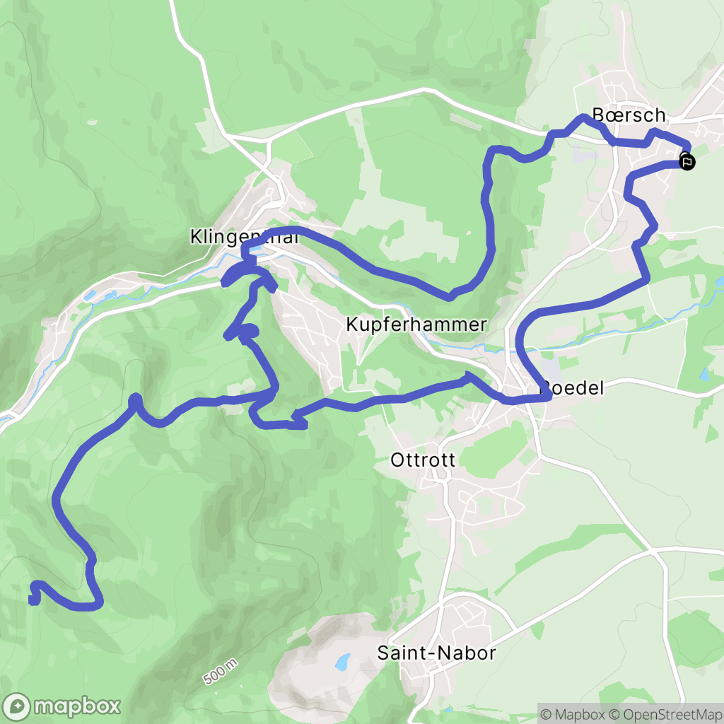 Bœrsch : carte du parcours de randonnée - France