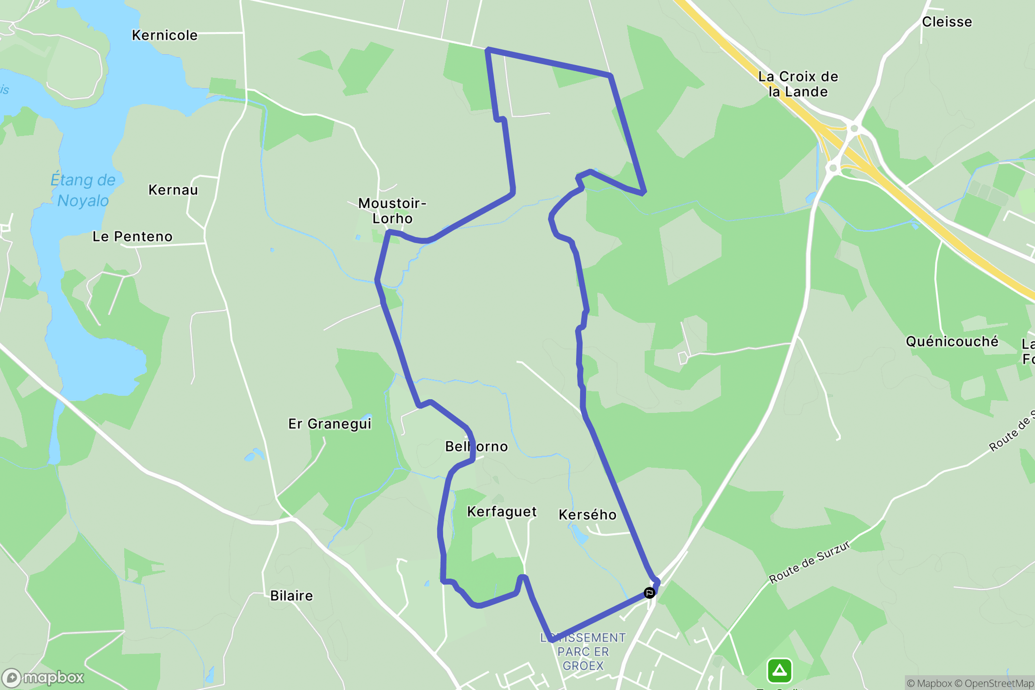 Surzur : carte du parcours de randonnée - France
