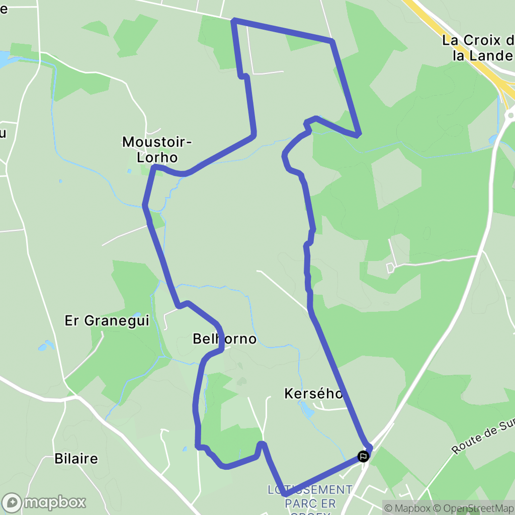 Surzur : carte du parcours de randonnée - France
