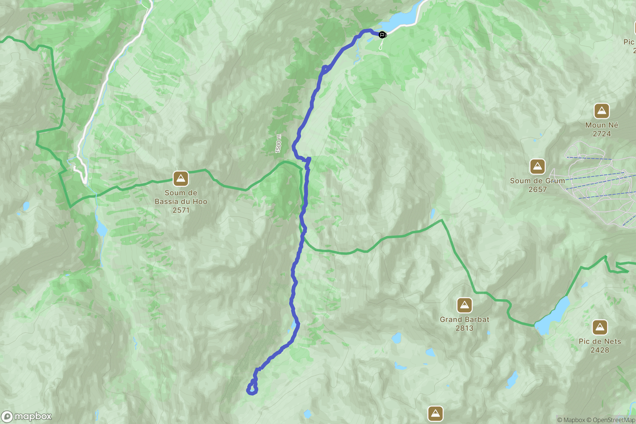 Estaing : carte du parcours de randonnée - France