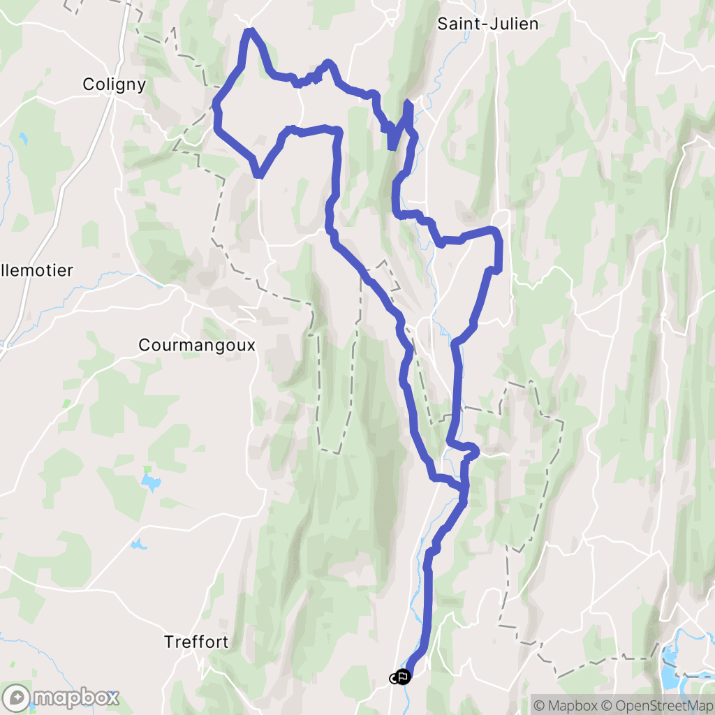 Nivigne et Suran : carte du parcours de randonnée - France