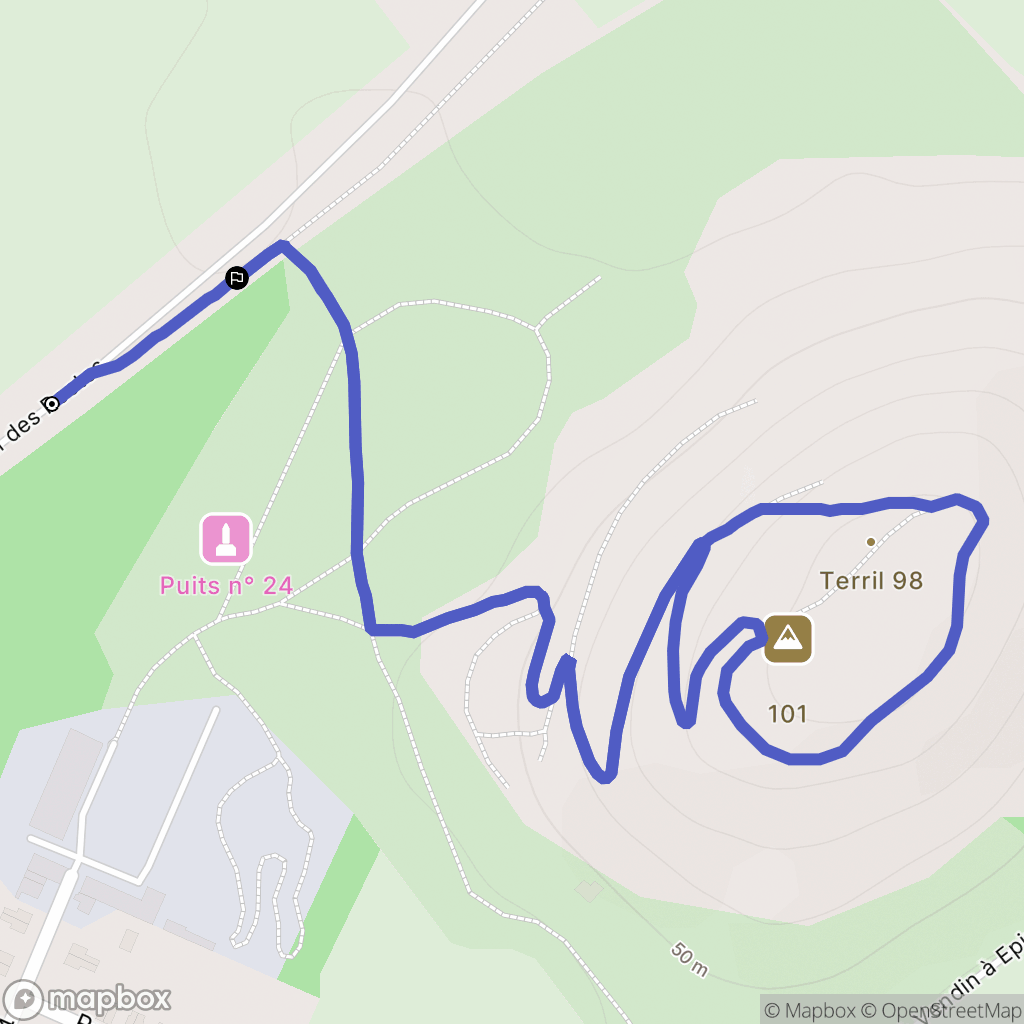 Estevelles : carte du parcours de randonnée - France