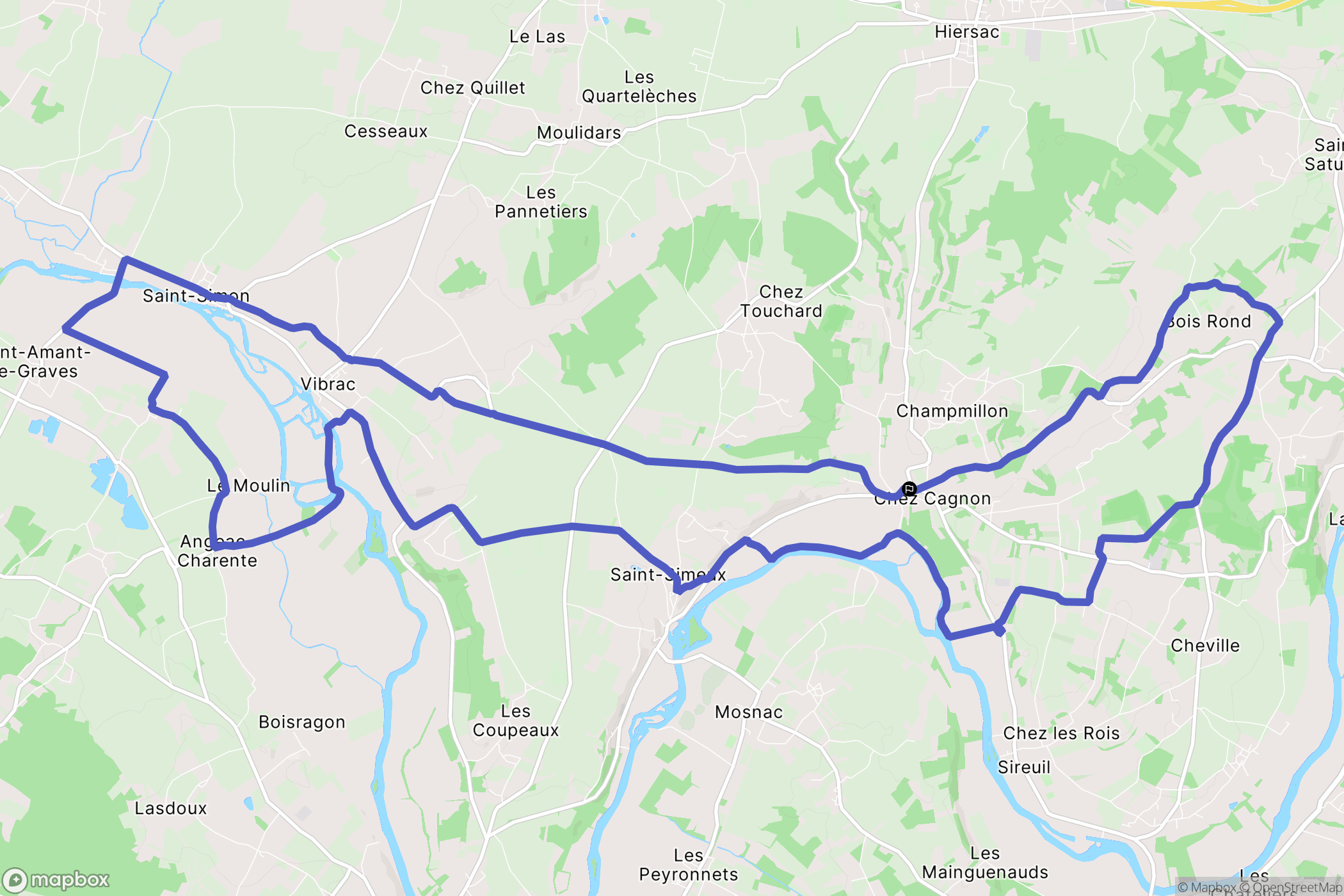 Champmillon : carte du parcours de randonnée - France