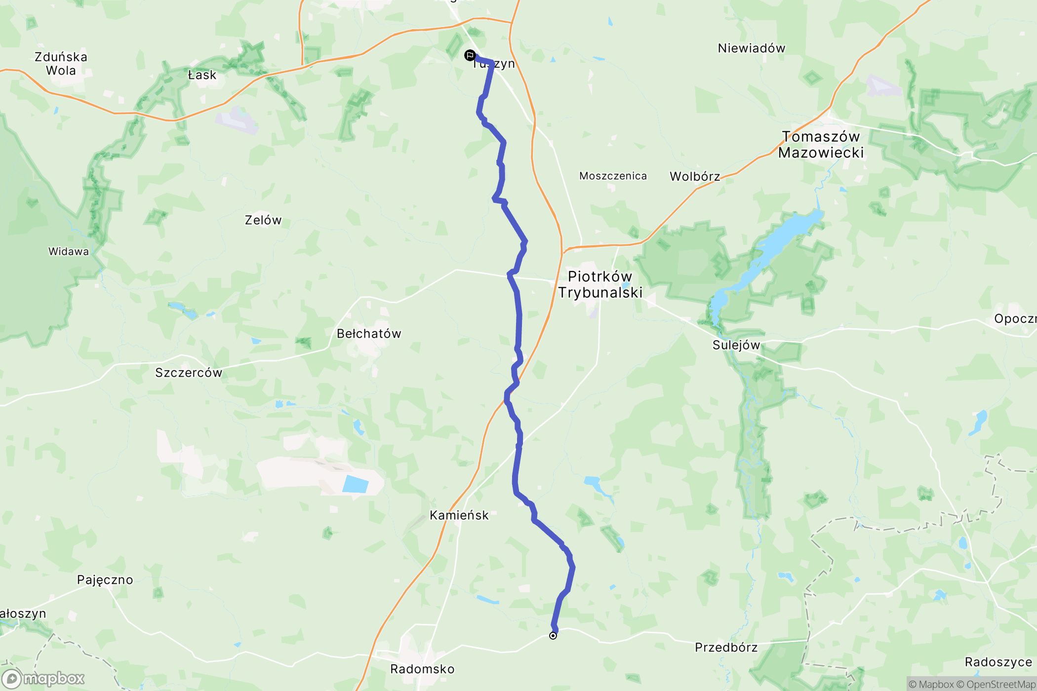 Kodrąb: mapa trasy - Poland