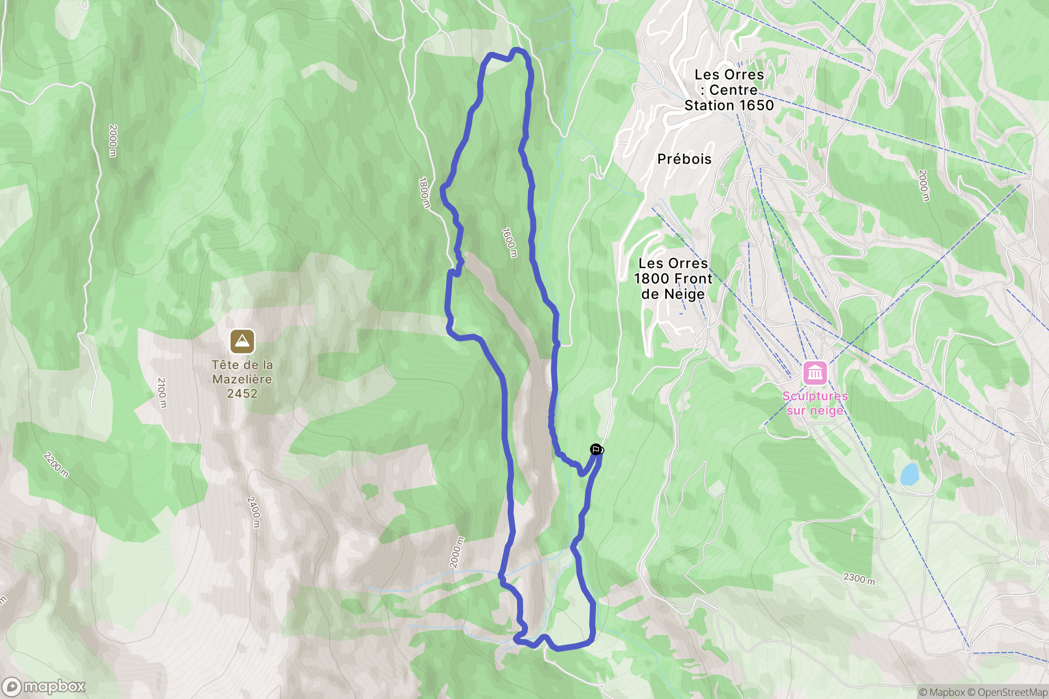 Les Orres : carte du parcours de randonnée - France
