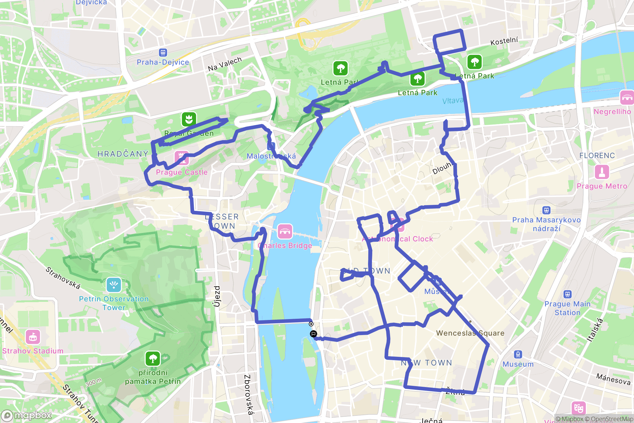 Hlavní město Praha: mapa trasy - Czechia