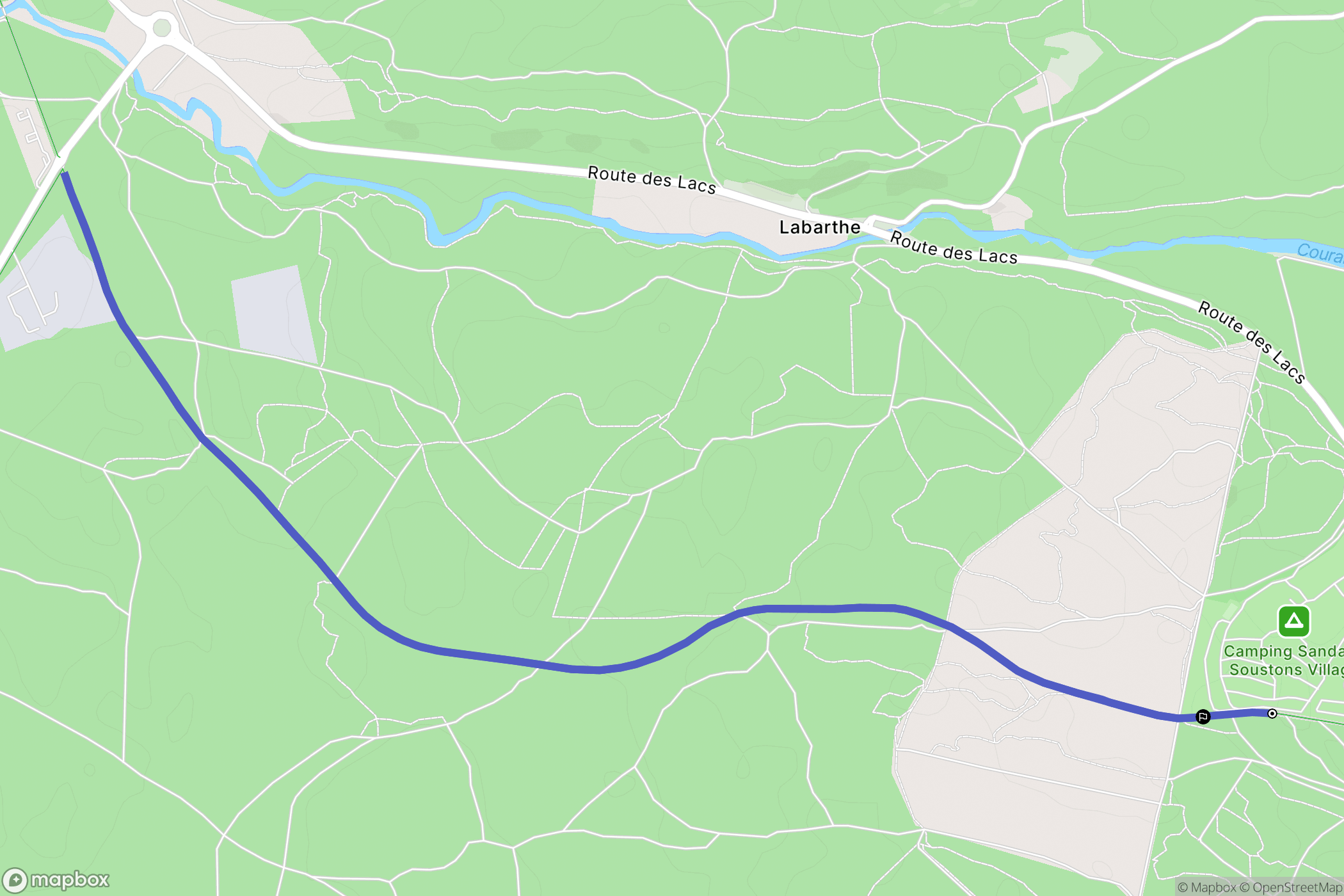 Soustons : carte du parcours de randonnée - France
