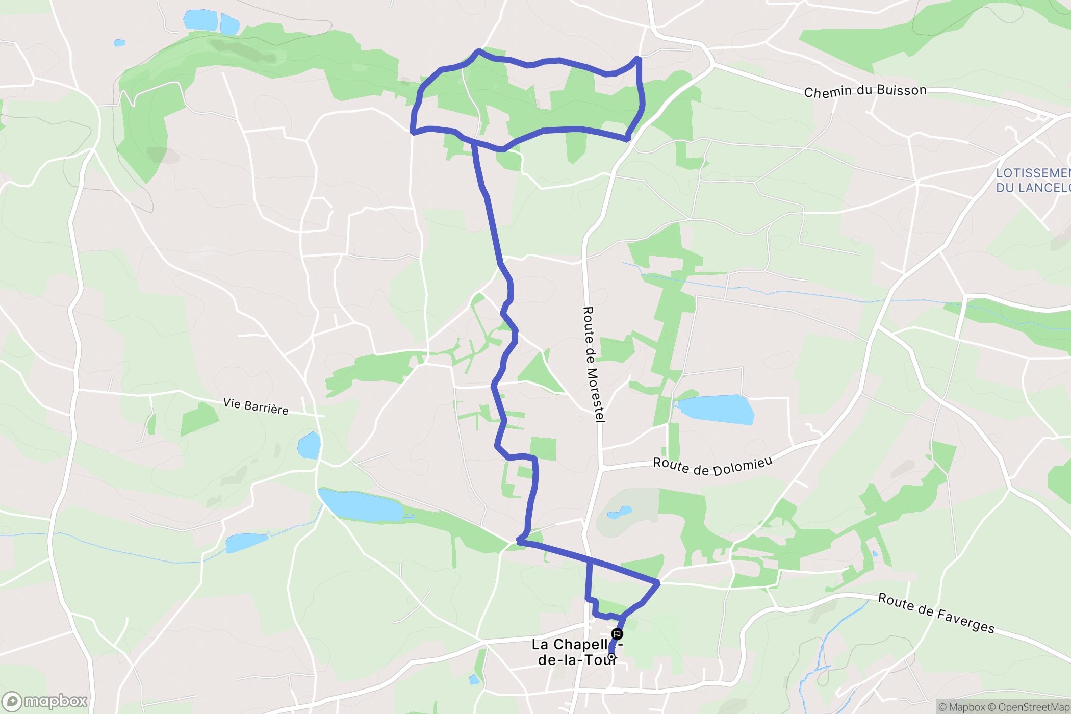 La Chapelle-de-la-Tour : carte du parcours de randonnée - France