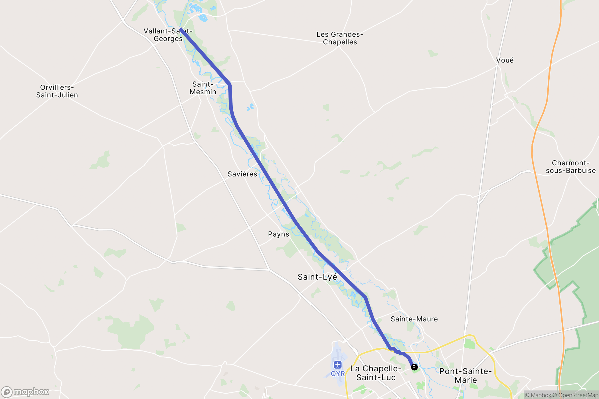 La Chapelle-Saint-Luc : carte du parcours de randonnée - France