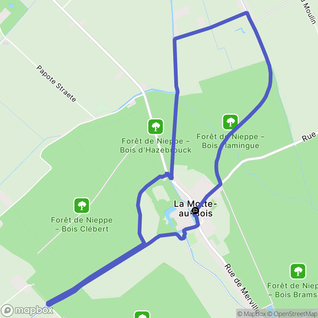 Morbecque : carte du parcours de randonnée - France