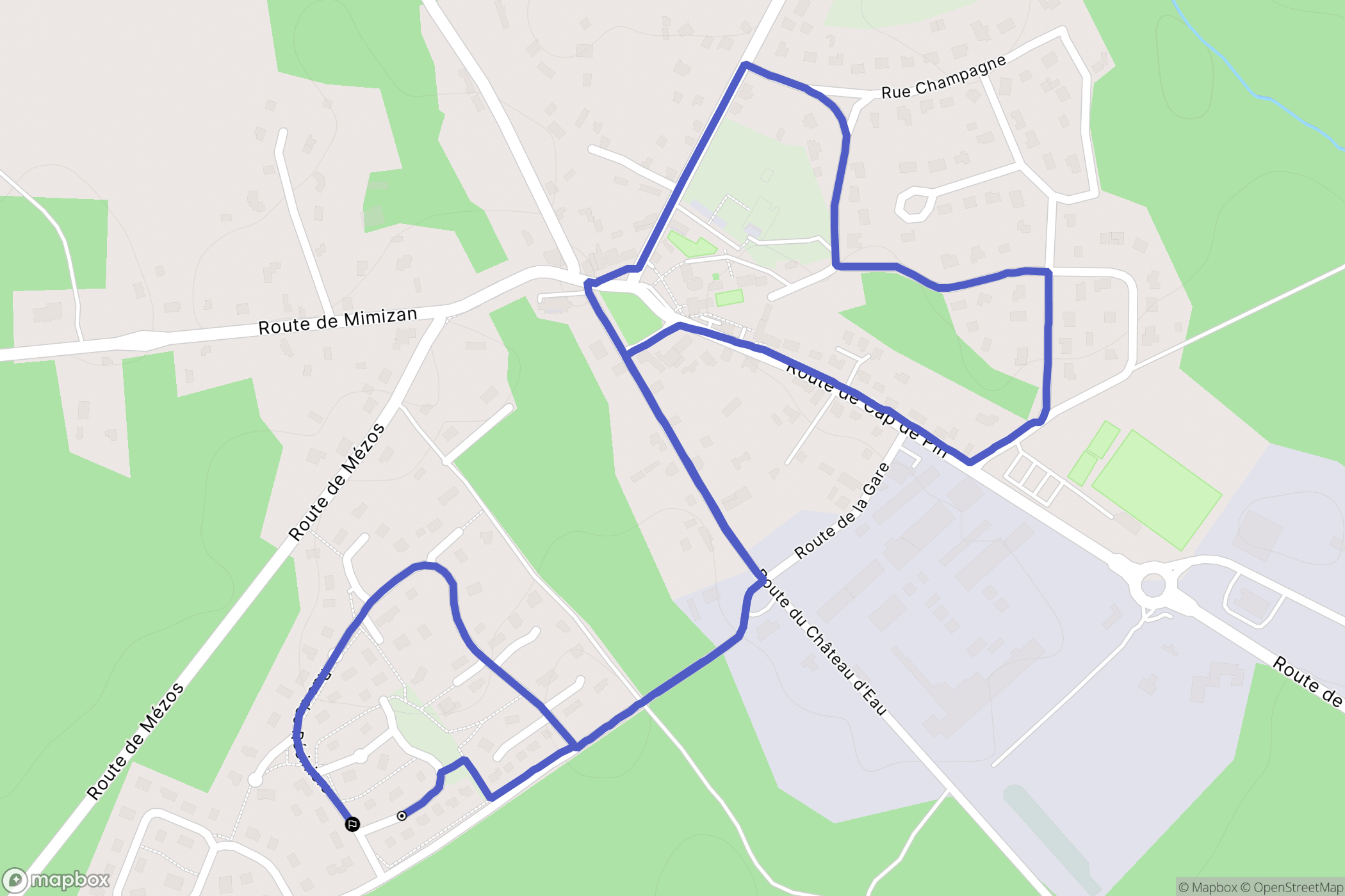Escource : carte du parcours de randonnée - France