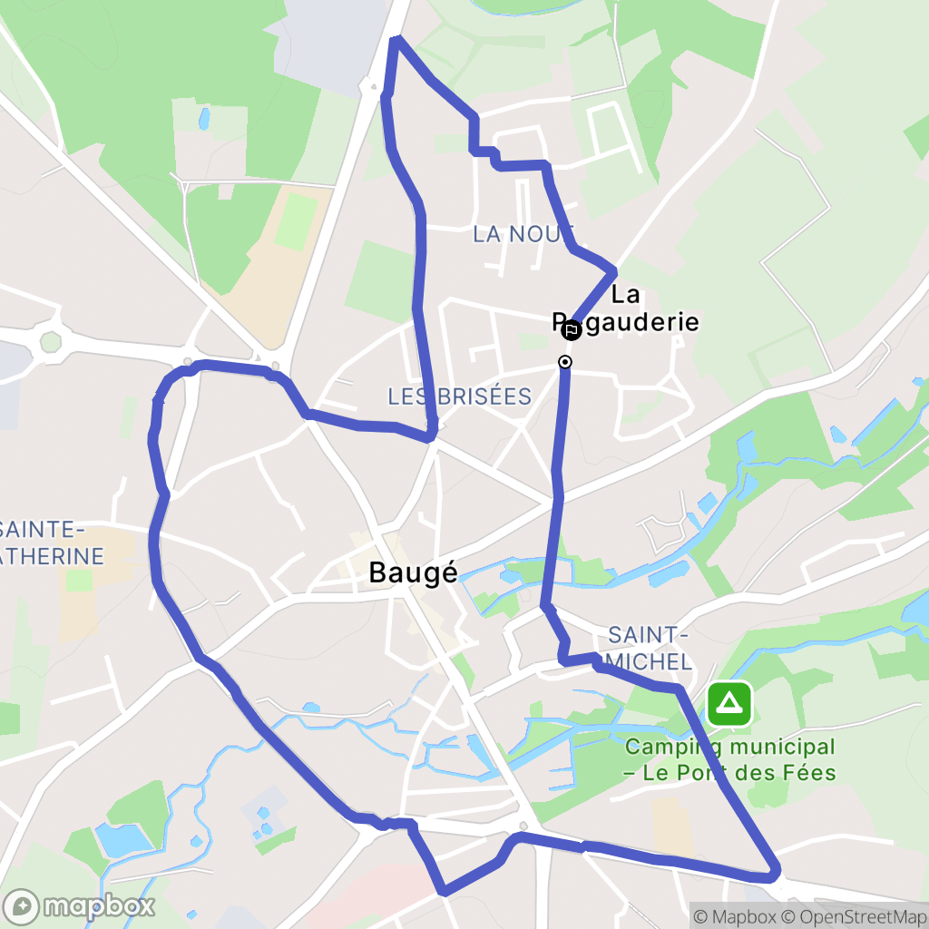 Baugé-en-Anjou : carte du parcours de randonnée - France