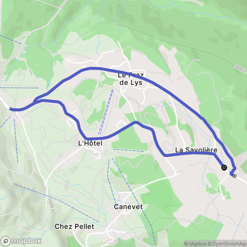 Taninges : carte du parcours de randonnée - France