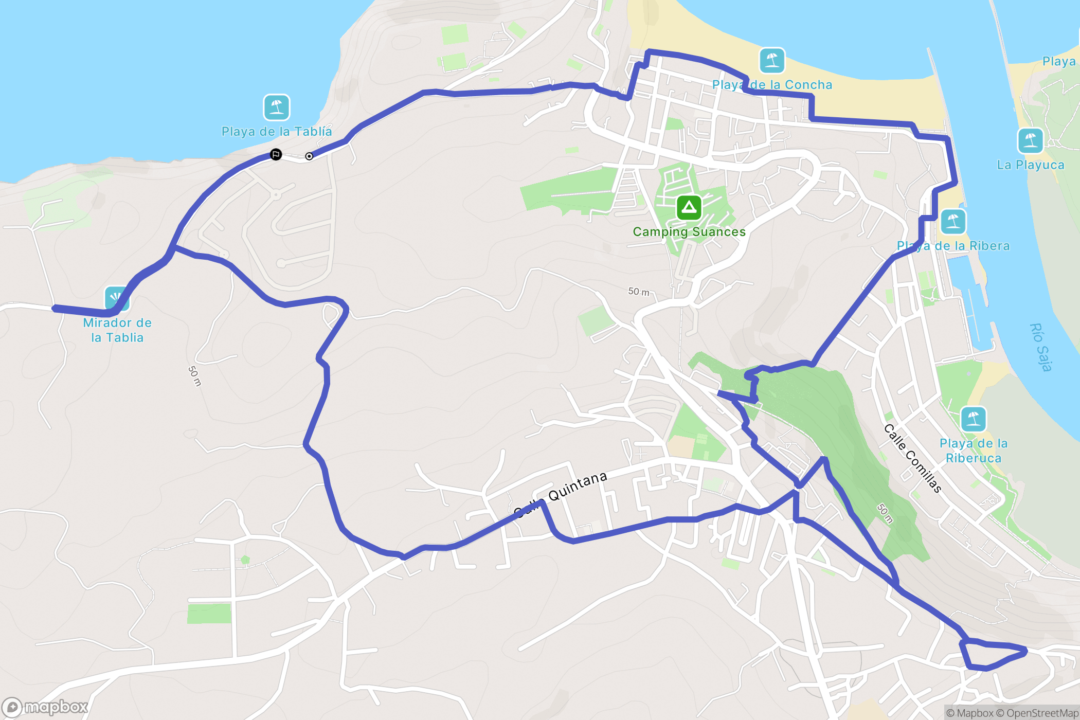 Suances : carte du parcours de randonnée - Spain