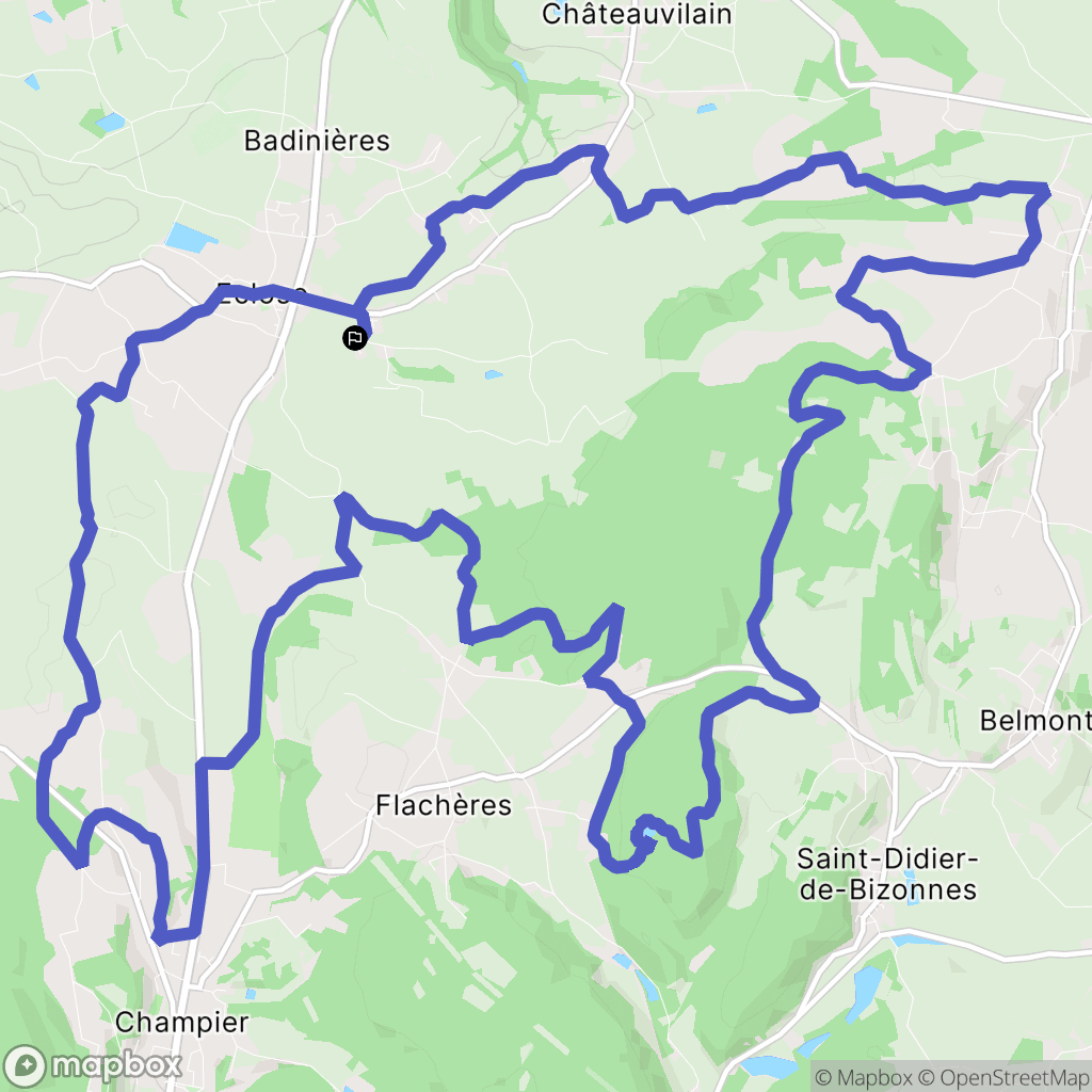 Eclose-Badinières : carte du parcours de randonnée - France