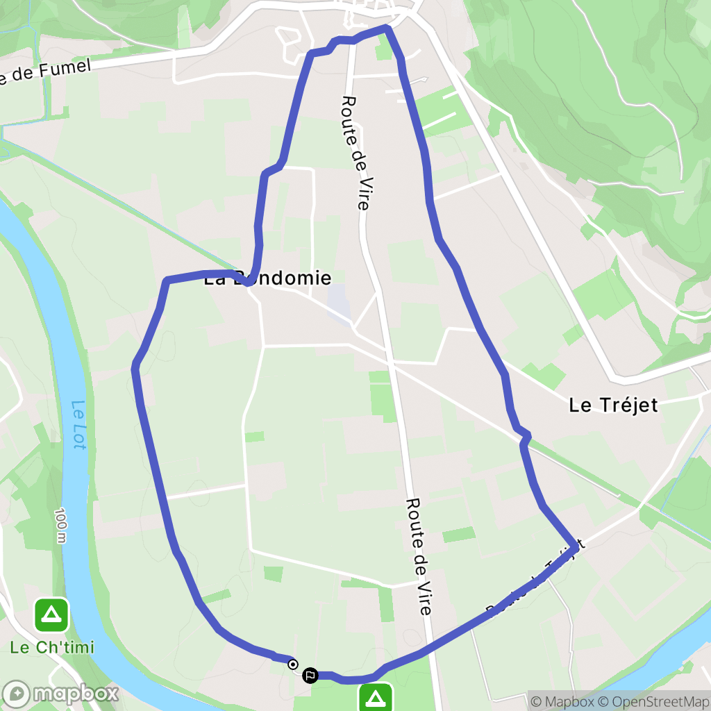 Duravel : carte du parcours de randonnée - France