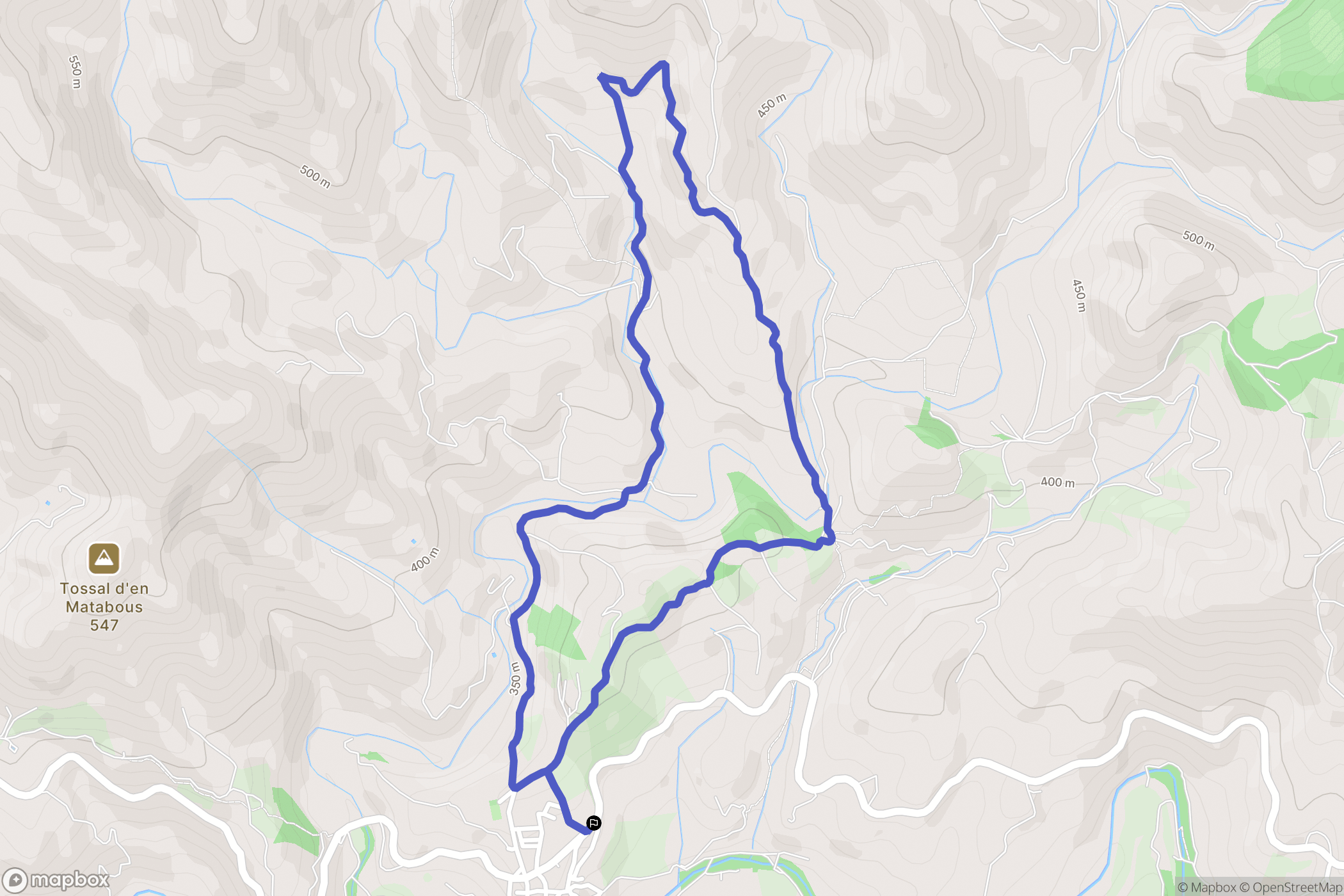 Poboleda : carte du parcours de randonnée - Spain