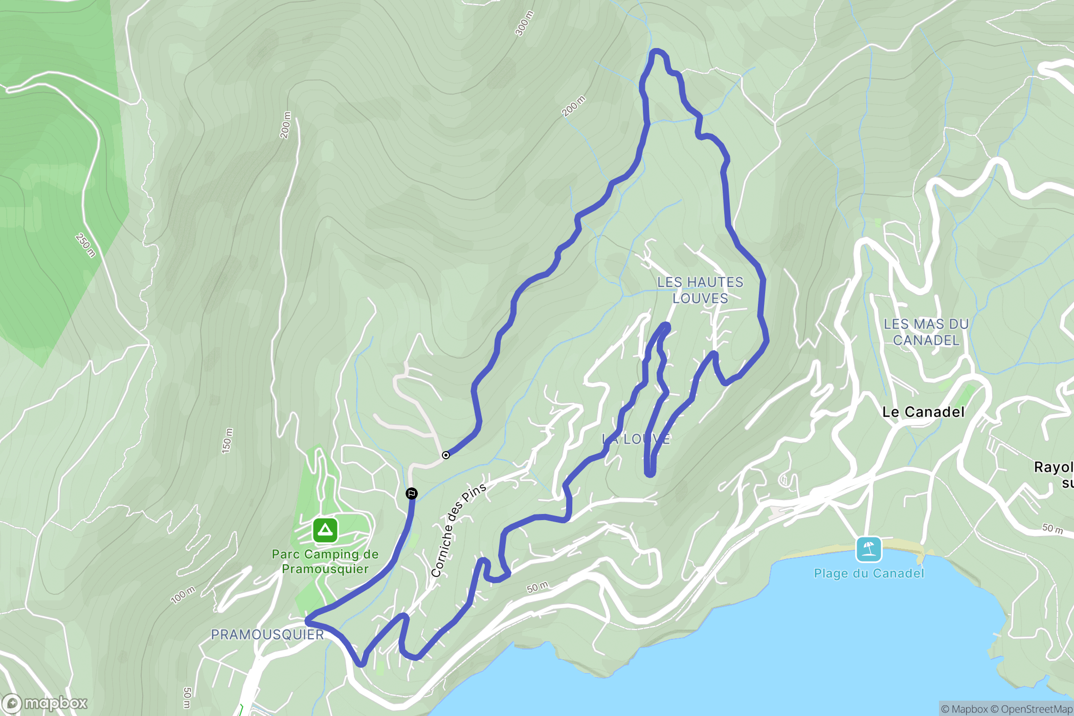 Le Lavandou : carte du parcours de randonnée - France