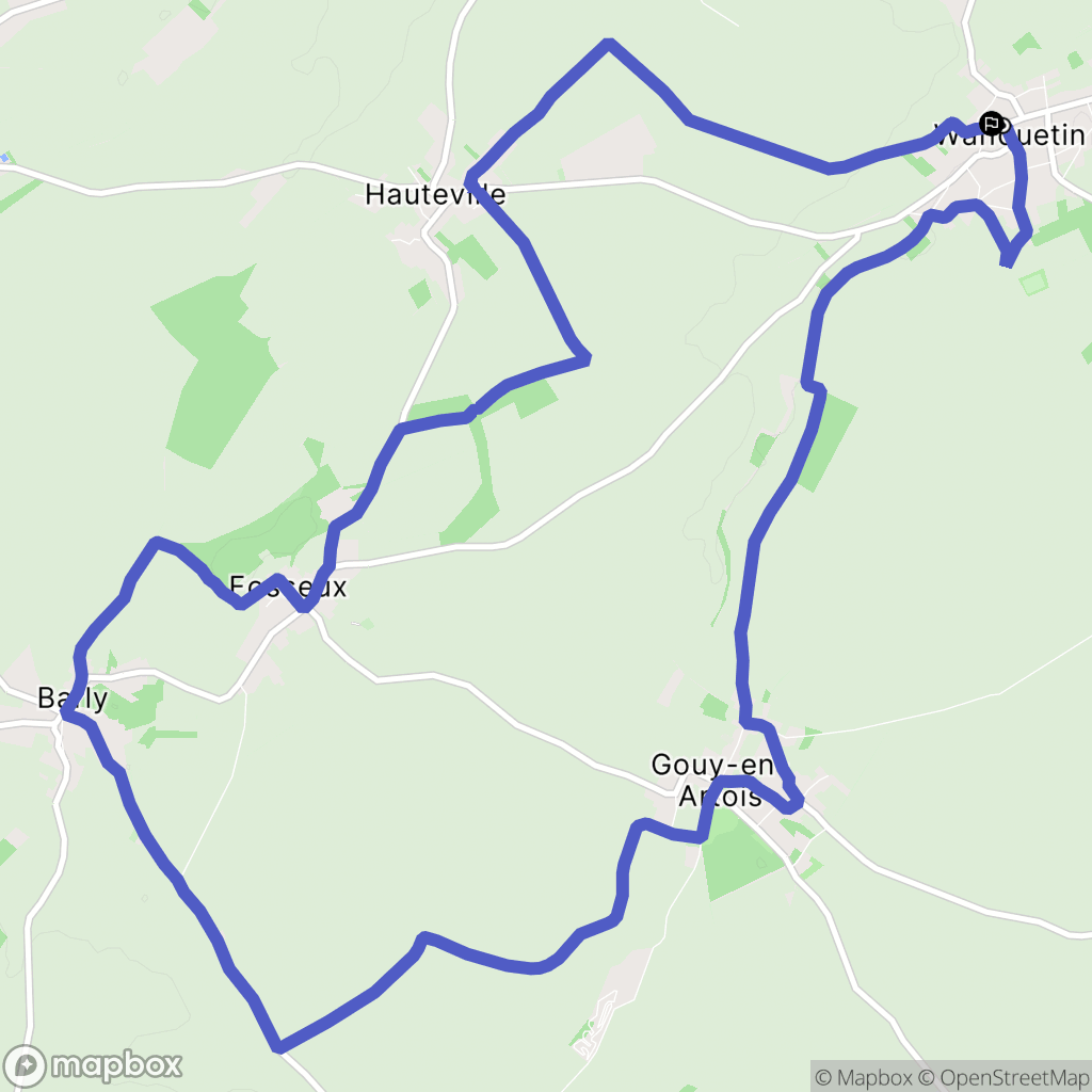 Wanquetin : carte du parcours de randonnée - France