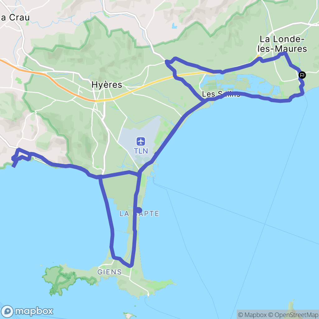 La Londe-les-Maures : carte du parcours de randonnée - France