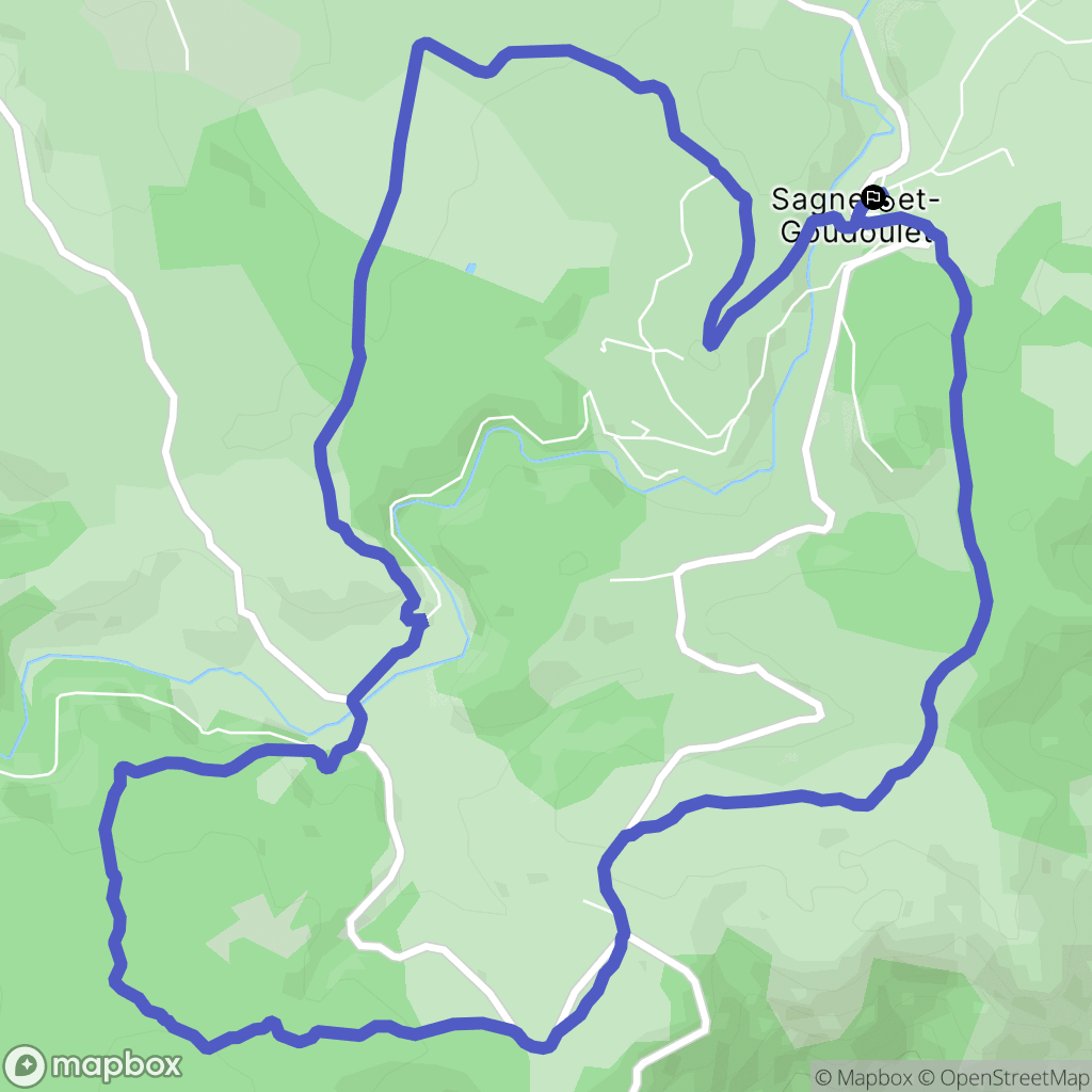 Sagnes-et-Goudoulet : carte du parcours de randonnée - France