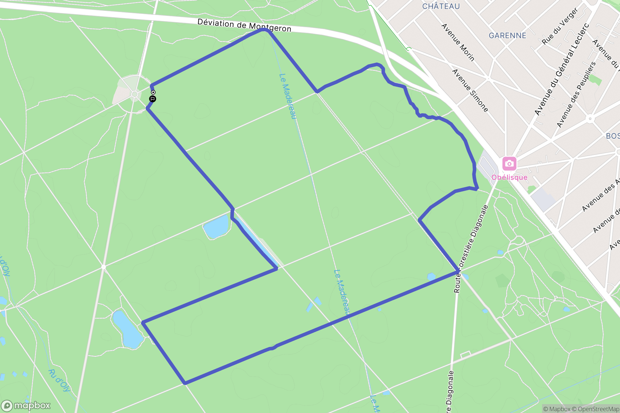 Montgeron : carte du parcours de randonnée - France