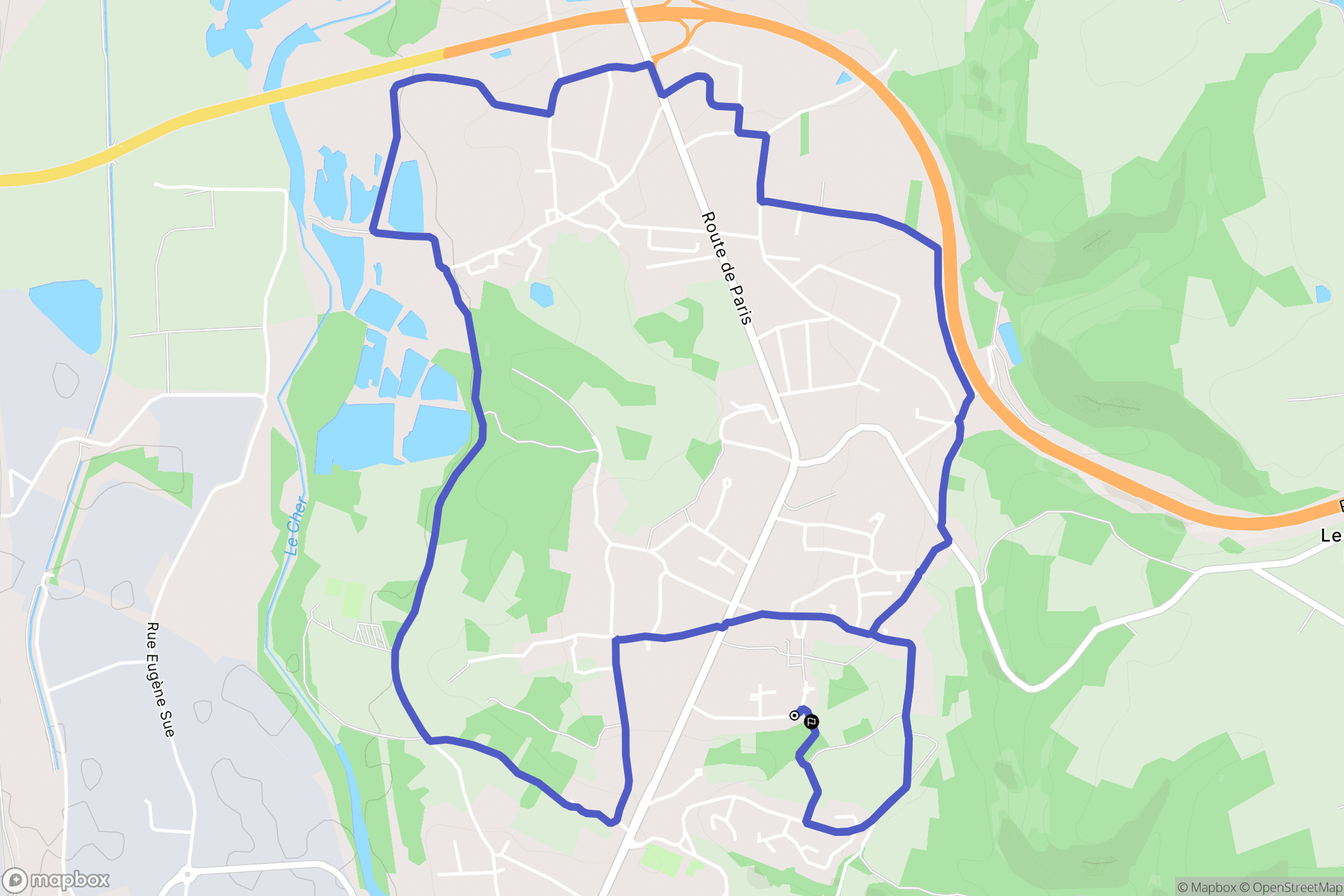 Désertines : carte du parcours de randonnée - France