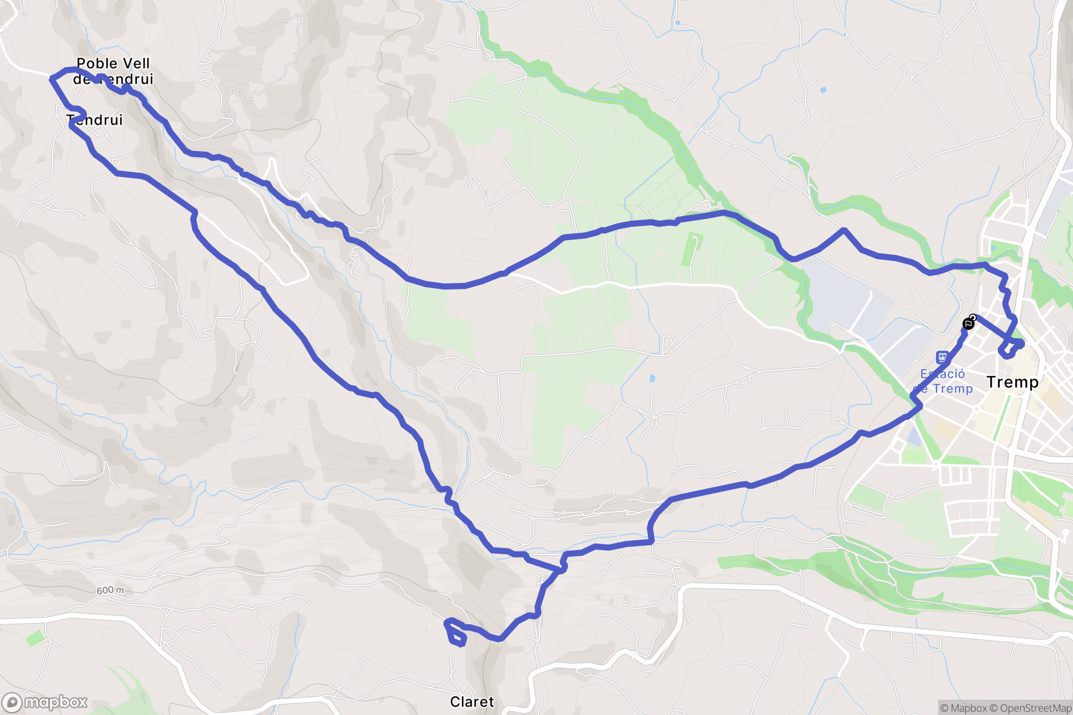 Tremp : carte du parcours de randonnée - Spain