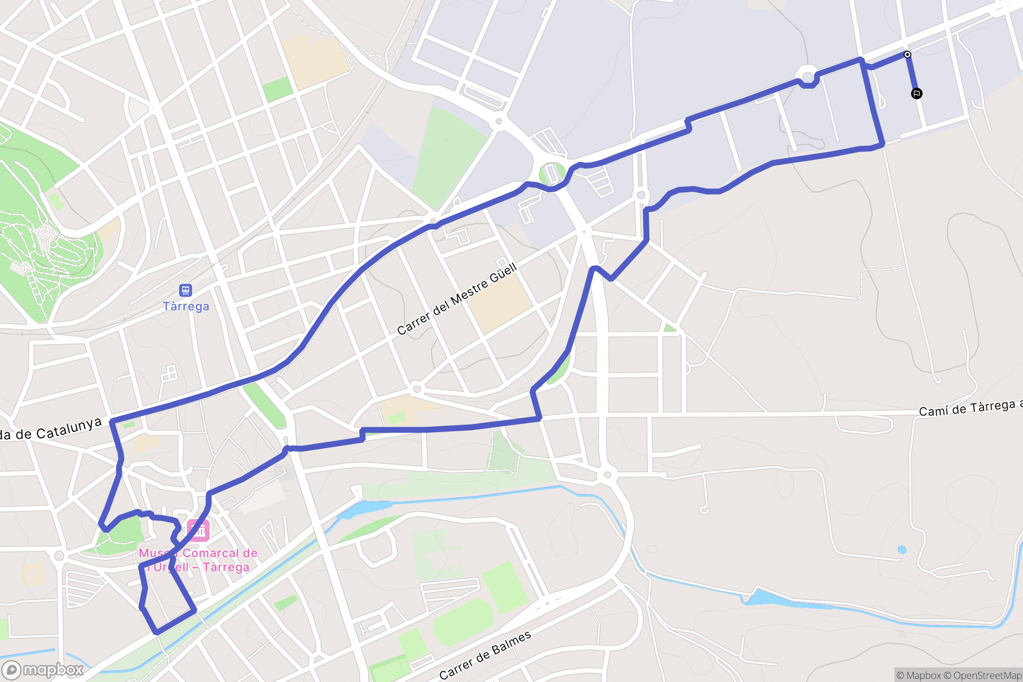 Tàrrega : carte du parcours de randonnée - Spain