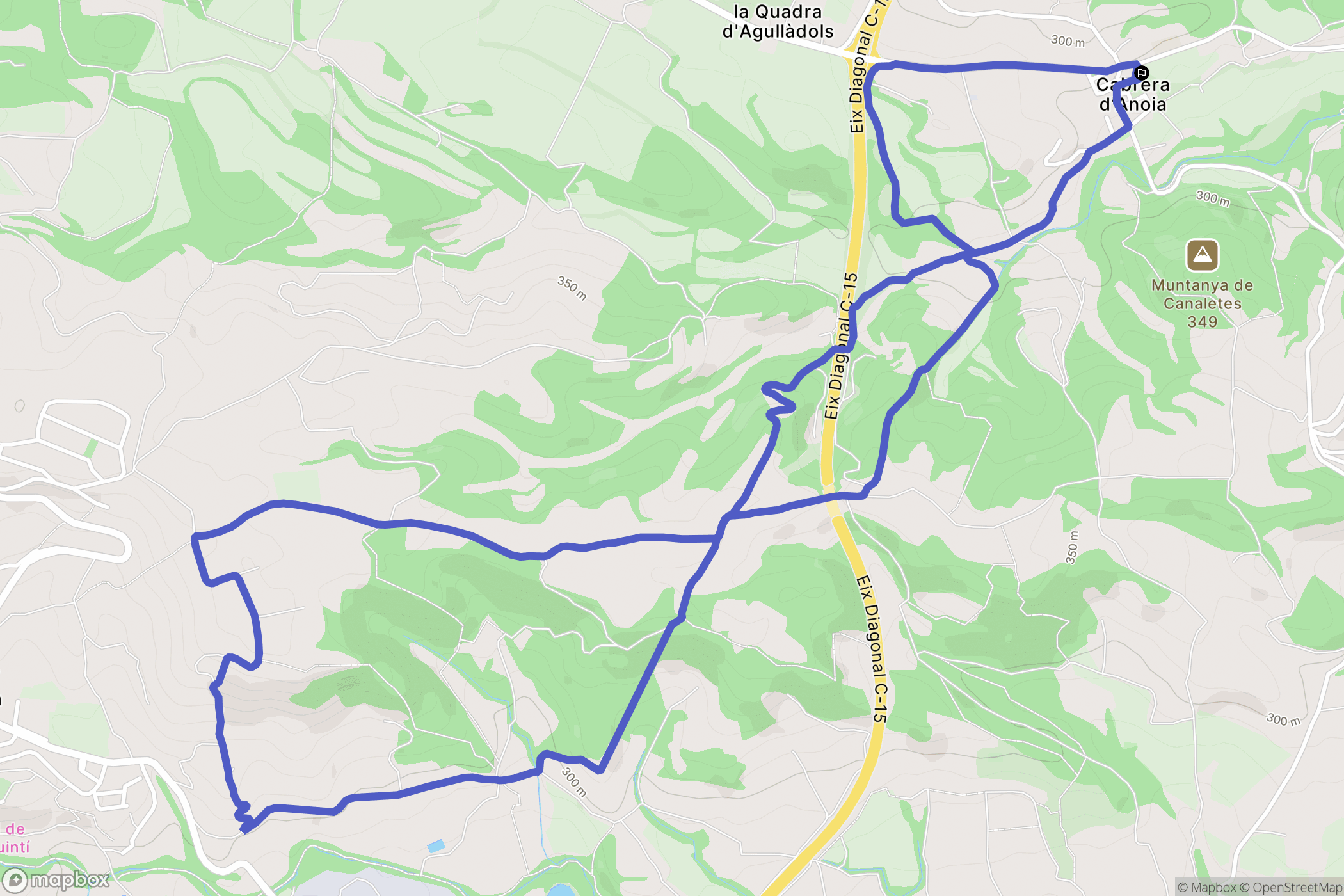Canaletes : carte du parcours de randonnée - Spain