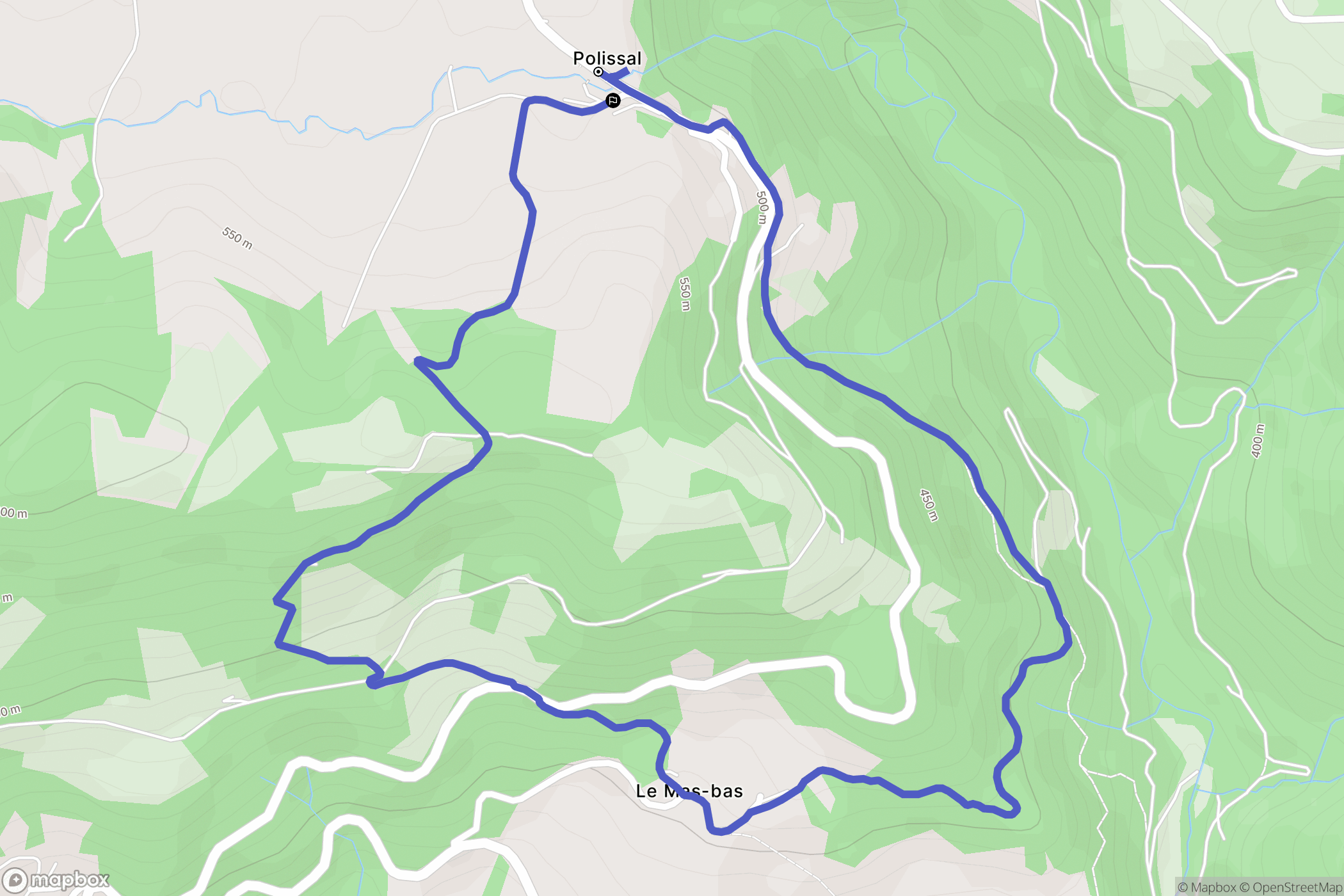 Saint-Félix-de-Lunel : carte du parcours de randonnée - France