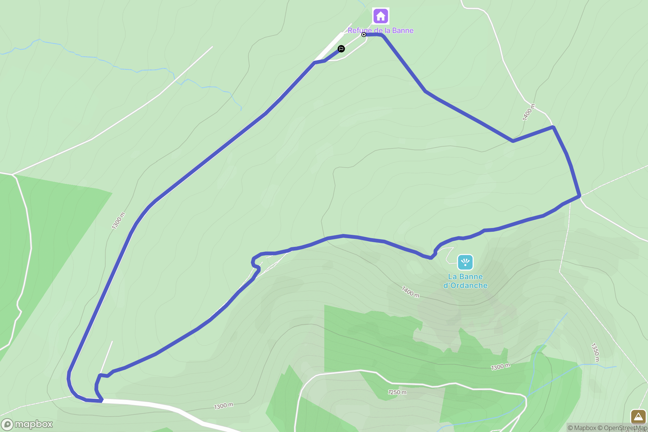 Murat-le-Quaire : carte du parcours de randonnée - France